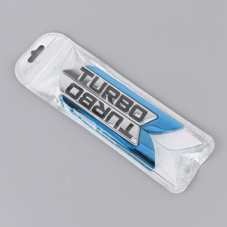 1 Pair Car Turbo Personalized Aluminum Alloy Decorative Stickers, Size: 11.5 x 2.5 x 0.5cm (Blue) - 3D Metal Sticker by PMC TechLife | Online Shopping South Africa | PMC TechLife | Buy Now Pay Later Mobicred