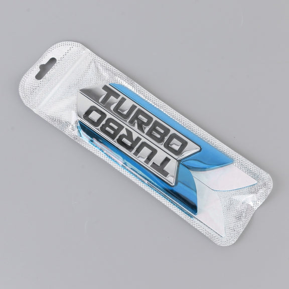 1 Pair Car Turbo Personalized Aluminum Alloy Decorative Stickers, Size: 11.5 x 2.5 x 0.5cm (Blue)