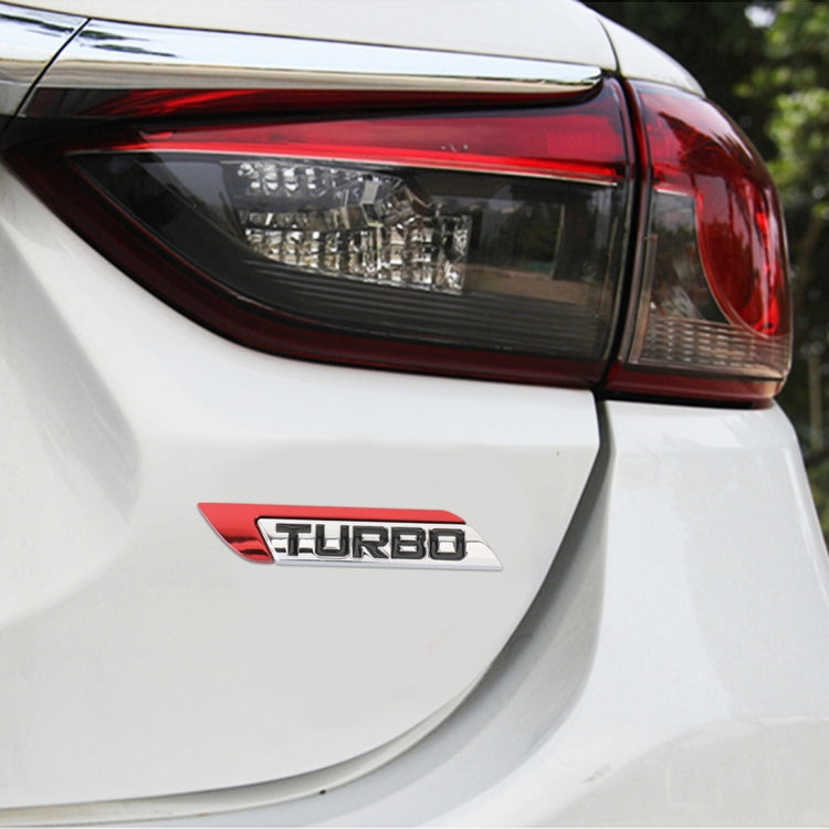 1 Pair Car Turbo Personalized Aluminum Alloy Decorative Stickers, Size: 11.5 x 2.5 x 0.5cm (Red) - 3D Metal Sticker by PMC TechLife | Online Shopping South Africa | PMC TechLife | Buy Now Pay Later Mobicred