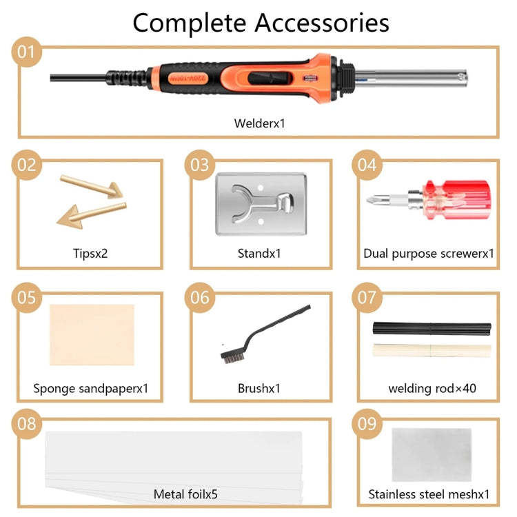 100W Electric Soldering Iron Plastic Welding Machine Car Bumper Repair Plier, UK Plug (Yellow) - Hand Tool Sets by PMC TechLife | Online Shopping South Africa | PMC TechLife | Buy Now Pay Later Mobicred