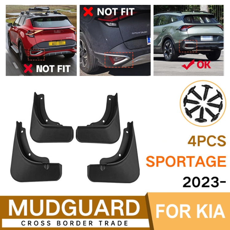 For KIA Sportage 2023 4pcs/Set Car Auto Soft Plastic Splash Flaps Fender Guard - Mudguards by PMC TechLife | Online Shopping South Africa | PMC TechLife | Buy Now Pay Later Mobicred