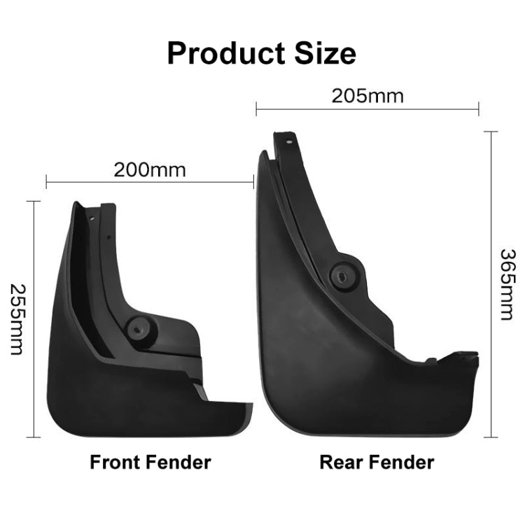 For Peugeot 4008 / 3008GT 2016-2021 4pcs/Set Car Auto Soft Plastic Splash Flaps Fender Guard - Mudguards by PMC TechLife | Online Shopping South Africa | PMC TechLife | Buy Now Pay Later Mobicred