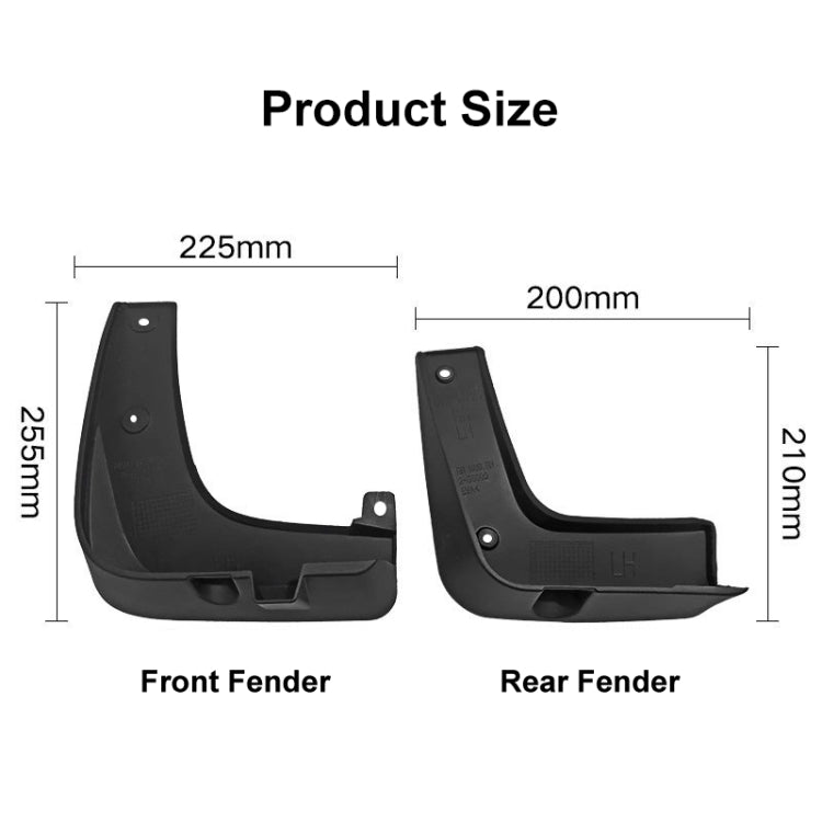 For KIA NIRO DE 2016-2019 4pcs/Set Car Auto Soft Plastic Splash Flaps Fender Guard - Mudguards by PMC TechLife | Online Shopping South Africa | PMC TechLife | Buy Now Pay Later Mobicred