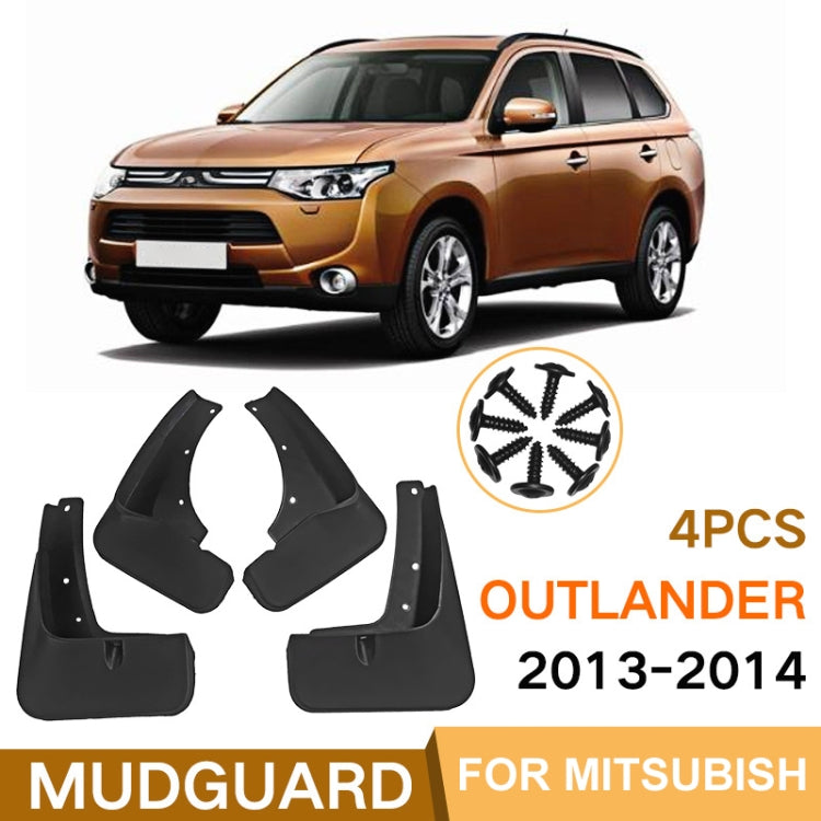 For Mitsubishi Outlander 2013-2014 4pcs/Set Car Auto Soft Plastic Splash Flaps Fender Guard - Mudguards by PMC TechLife | Online Shopping South Africa | PMC TechLife | Buy Now Pay Later Mobicred
