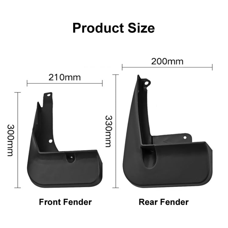 For Toyota IZOA C-HR 2017-2023 4pcs/Set Car Auto Soft Plastic Splash Flaps Fender Guard - Mudguards by PMC TechLife | Online Shopping South Africa | PMC TechLife | Buy Now Pay Later Mobicred