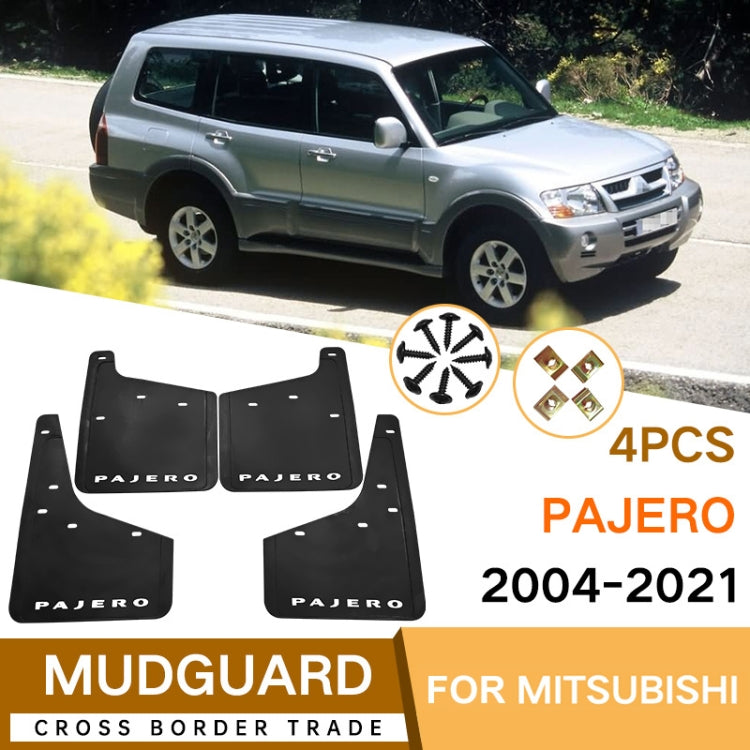 For Mitsubishi PAJERO 2004-2021 4pcs/Set Car Auto Soft Plastic Splash Flaps Fender Guard - Mudguards by PMC TechLife | Online Shopping South Africa | PMC TechLife | Buy Now Pay Later Mobicred