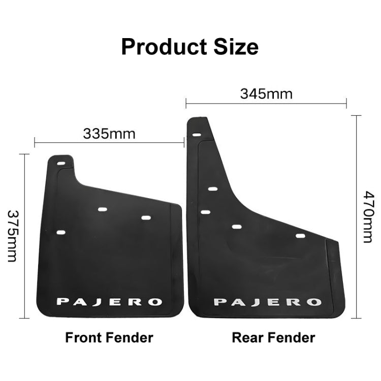 For Mitsubishi PAJERO 2004-2021 4pcs/Set Car Auto Soft Plastic Splash Flaps Fender Guard