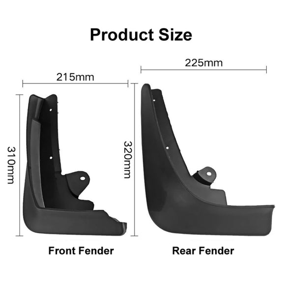 For TESLA MODEL X 2016-2021 4pcs/Set Car Auto Soft Plastic Splash Flaps Fender Guard