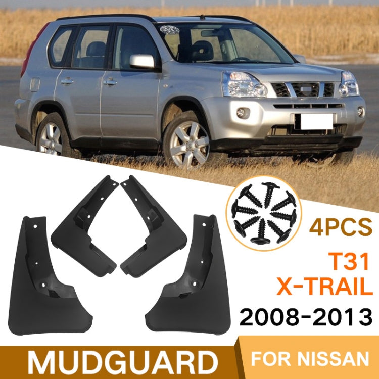 For Nissan X-Trail T31 2008-2013 4pcs/Set Car Auto Soft Plastic Splash Flaps Fender Guard - Mudguards by PMC TechLife | Online Shopping South Africa | PMC TechLife | Buy Now Pay Later Mobicred