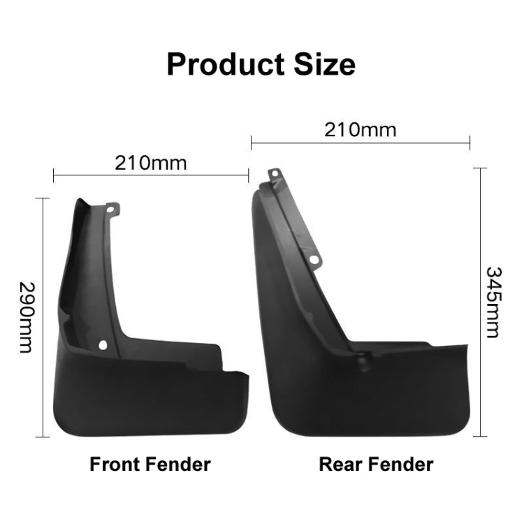 For Volkswagen ID.4X 2015-2023 4pcs/Set Car Auto Soft Plastic Splash Flaps Fender Guard - Mudguards by PMC TechLife | Online Shopping South Africa | PMC TechLife | Buy Now Pay Later Mobicred