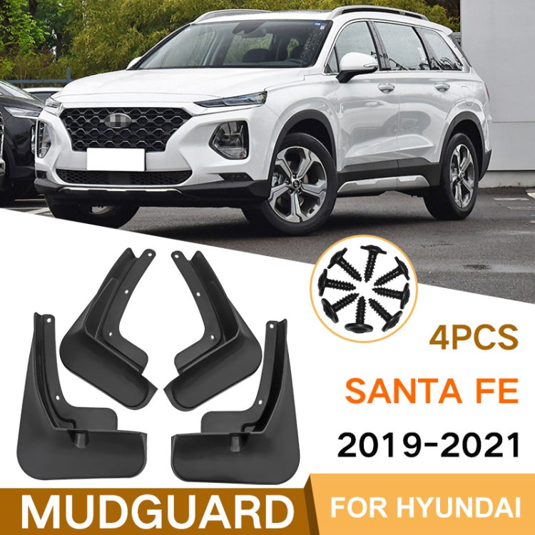 For Hyundai Santa Fe 2019-2021 4pcs/Set Car Auto Soft Plastic Splash Flaps Fender Guard - Mudguards by PMC TechLife | Online Shopping South Africa | PMC TechLife | Buy Now Pay Later Mobicred