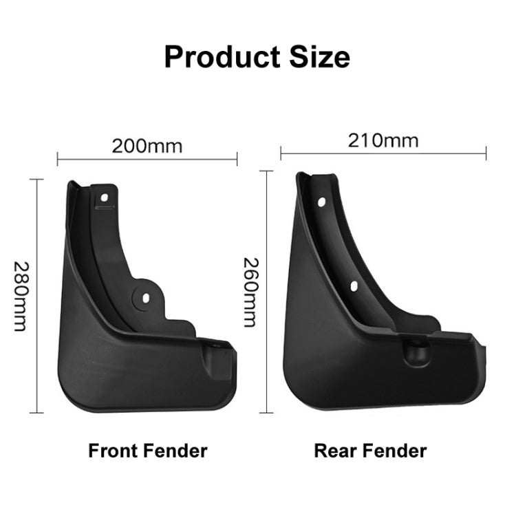 For Hyundai Ioniq 5 2020-2022 4pcs/Set Car Auto Soft Plastic Splash Flaps Fender Guard - Mudguards by PMC TechLife | Online Shopping South Africa | PMC TechLife | Buy Now Pay Later Mobicred