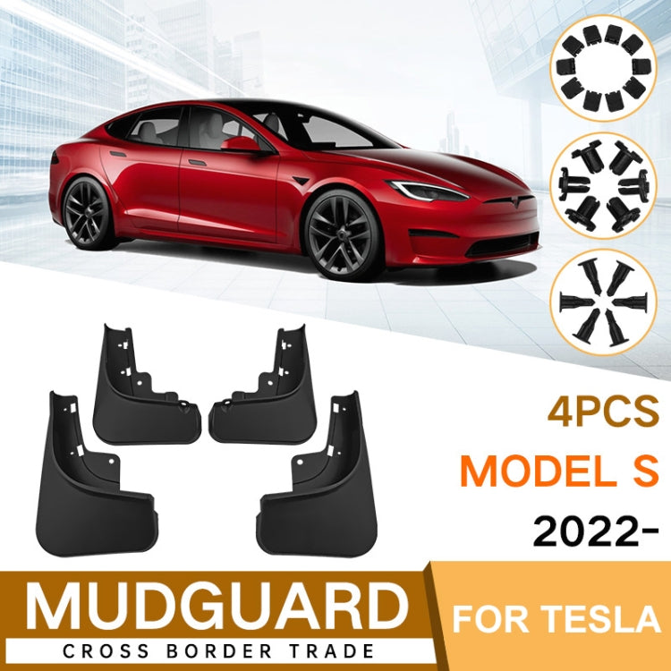 For Tesla Model S 2022 4pcs/Set Car Auto Soft Plastic Splash Flaps Fender Guard - Mudguards by PMC TechLife | Online Shopping South Africa | PMC TechLife | Buy Now Pay Later Mobicred