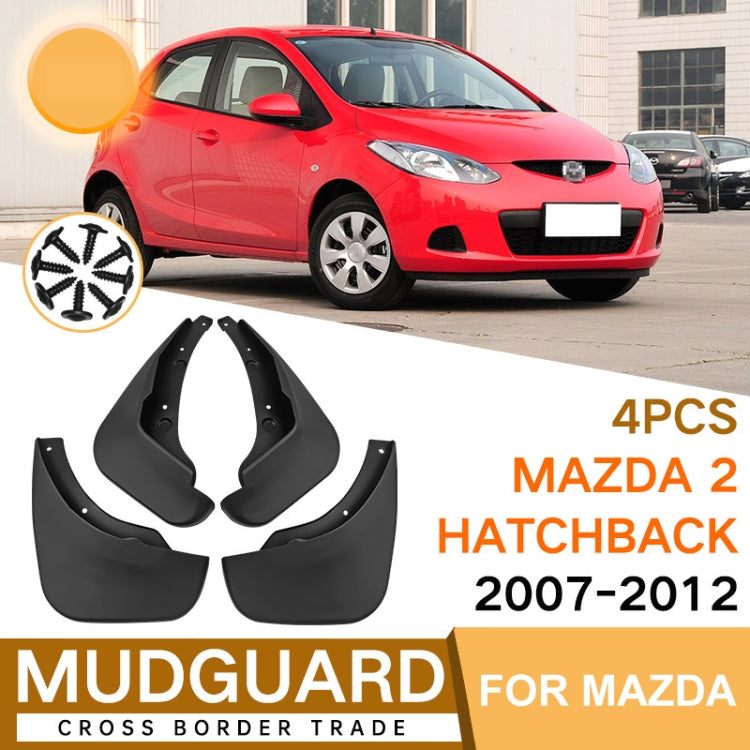 For Mazda 2 Hatchback 2007-2012 4pcs/Set Car Auto Soft Plastic Splash Flaps Fender Guard - Mudguards by PMC TechLife | Online Shopping South Africa | PMC TechLife | Buy Now Pay Later Mobicred