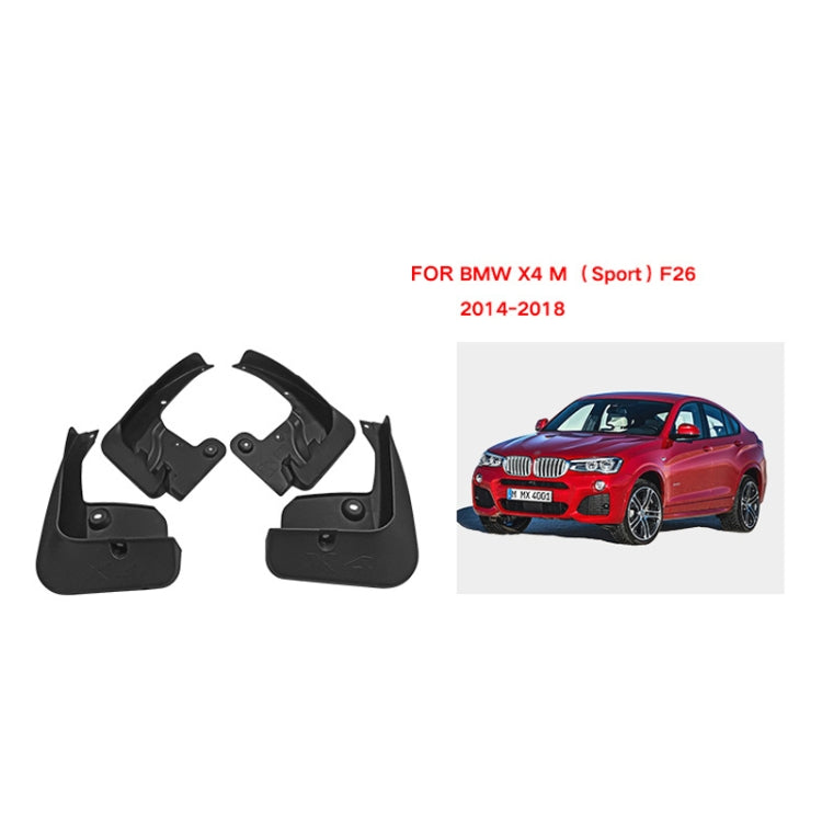 For BMW X4 M Sports F26 2014-2018 4pcs/Set Car Auto Soft Plastic Splash Flaps Fender Guard - Mudguards by PMC TechLife | Online Shopping South Africa | PMC TechLife | Buy Now Pay Later Mobicred