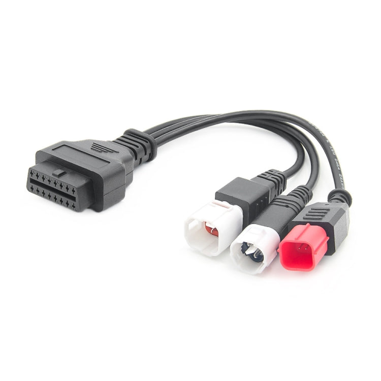 For Honda / Yamaha 3 in 1 OBDII Female to 3 Pin+4 Pin+6 Pin Motorcycle Connector Cable (Red) - Cables & Connectors by PMC TechLife | Online Shopping South Africa | PMC TechLife | Buy Now Pay Later Mobicred