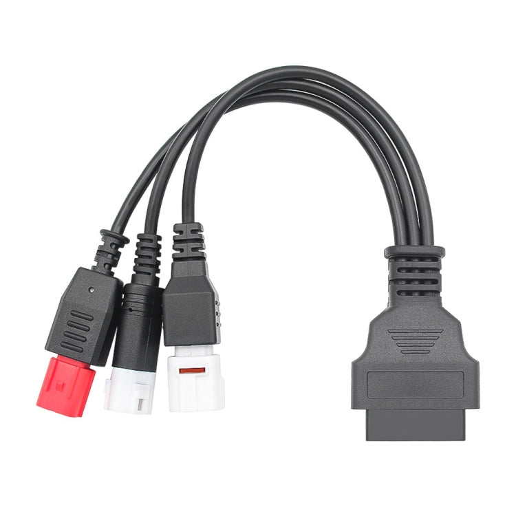 For Honda / Yamaha 3 in 1 OBDII Female to 3 Pin+4 Pin+6 Pin Motorcycle Connector Cable (Red) - Cables & Connectors by PMC TechLife | Online Shopping South Africa | PMC TechLife | Buy Now Pay Later Mobicred
