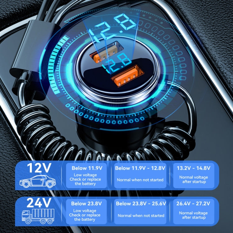 BW13 67.5W 3 in 1 Charging Cable & Dual USB Port Car Charger - Car Charger by PMC TechLife | Online Shopping South Africa | PMC TechLife | Buy Now Pay Later Mobicred