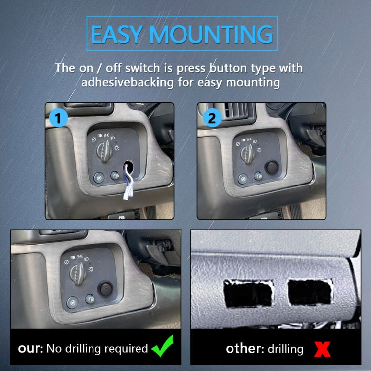 D0034 Off-road Vehicle 300W Round Waterproof Switch Light Wiring Harness - Wires by PMC TechLife | Online Shopping South Africa | PMC TechLife | Buy Now Pay Later Mobicred