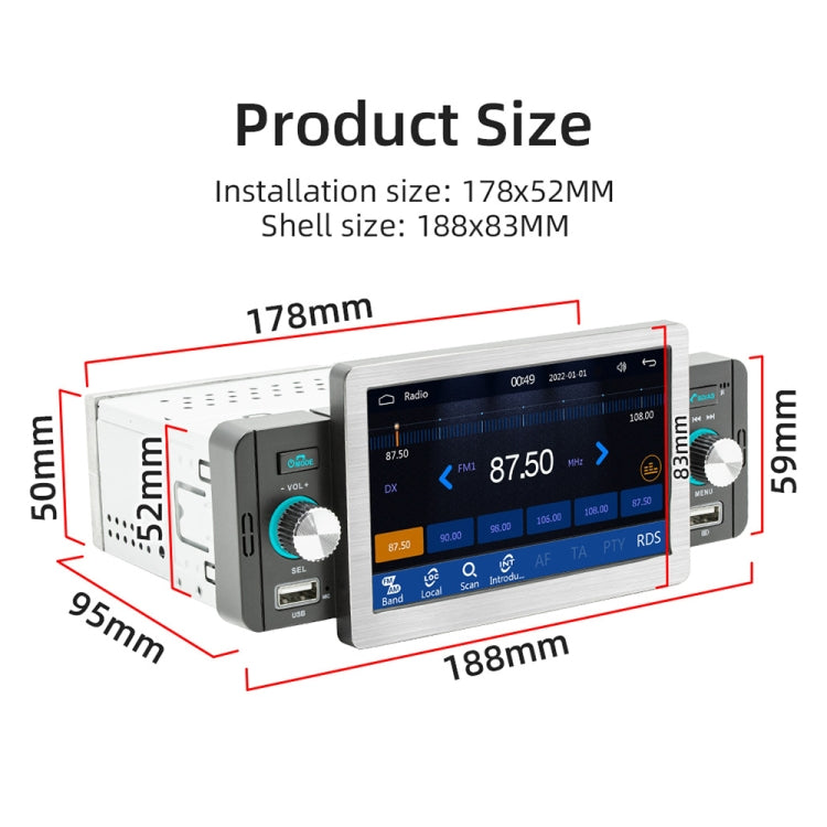 158W 5 inch Allwinner Melis F133 Car MP5 Player, Support CarPlay / BT / USB / FM - Car MP3 & MP4 & MP5 by PMC TechLife | Online Shopping South Africa | PMC TechLife | Buy Now Pay Later Mobicred