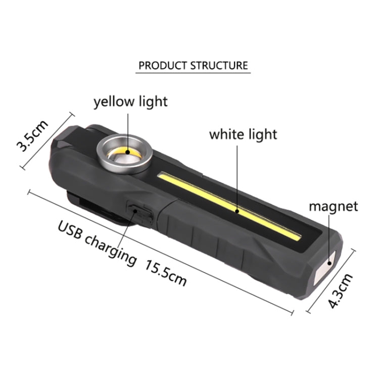 1902A Folding Magnet Car Inspection Light Work Maintenance Lamp Emergency COB LED USB Charging Lamp - free shipping - PMC TechLife - Order now!