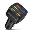 BK-360 6 in 1 QC3.0+3.1A USB luminescent Car Charger (Black) - Car Charger by PMC TechLife | Online Shopping South Africa | PMC TechLife | Buy Now Pay Later Mobicred