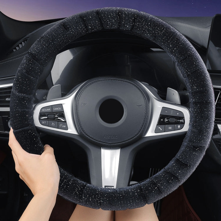 D Style Car Universal Self Heating Plush Warm Anti-skid Steering Wheel Cover, Diameter: 38cm (Beige)