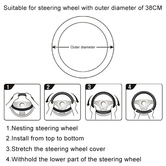 D Style Car Universal Self Heating Plush Warm Anti-skid Steering Wheel Cover, Diameter: 38cm (Beige)
