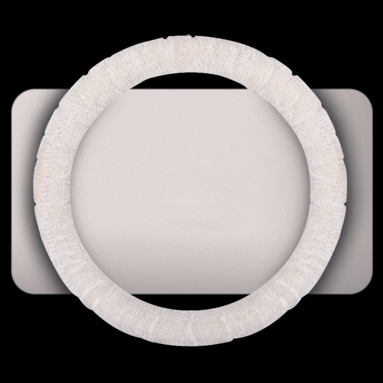 Round Style Car Universal Self Heating Plush Warm Anti-skid Steering Wheel Cover, Diameter: 38cm (Beige) - free shipping - PMC TechLife - Order now!