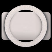 Round Style Car Universal Self Heating Plush Warm Anti-skid Steering Wheel Cover, Diameter: 38cm (Beige)