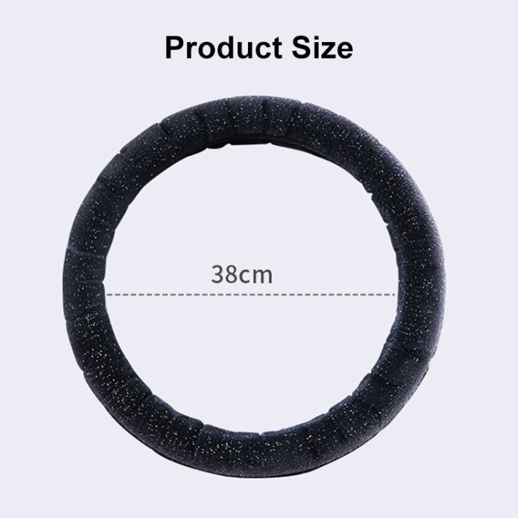 Round Style Car Universal Self Heating Plush Warm Anti-skid Steering Wheel Cover, Diameter: 38cm (Black)