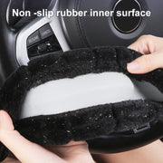Round Style Car Universal Self Heating Plush Warm Anti-skid Steering Wheel Cover, Diameter: 38cm (Grey)