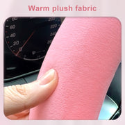 D Style Car Universal Cartoon Pattern Plush Warm Anti-skid Steering Wheel Cover, Diameter: 38cm (Black)