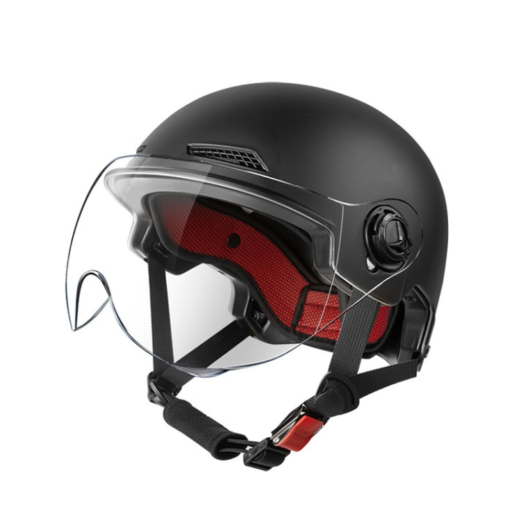 BY-1292 Unisex Motorcycle Frosted Protective Short Mirror Half Helmet (Black) - Helmets by PMC TechLife | Online Shopping South Africa | PMC TechLife | Buy Now Pay Later Mobicred