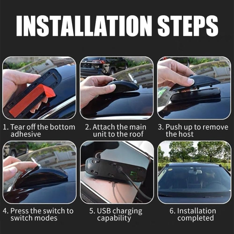 H901 Car Remote Pilot Light Warning Light Dual Flash Light (Black)
