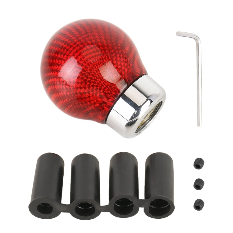 Car Carbon Fiber Pattern Gear Shift Knob Round Modified Gear Shift Head (Red) - Shift Knob by PMC TechLife | Online Shopping South Africa | PMC TechLife | Buy Now Pay Later Mobicred