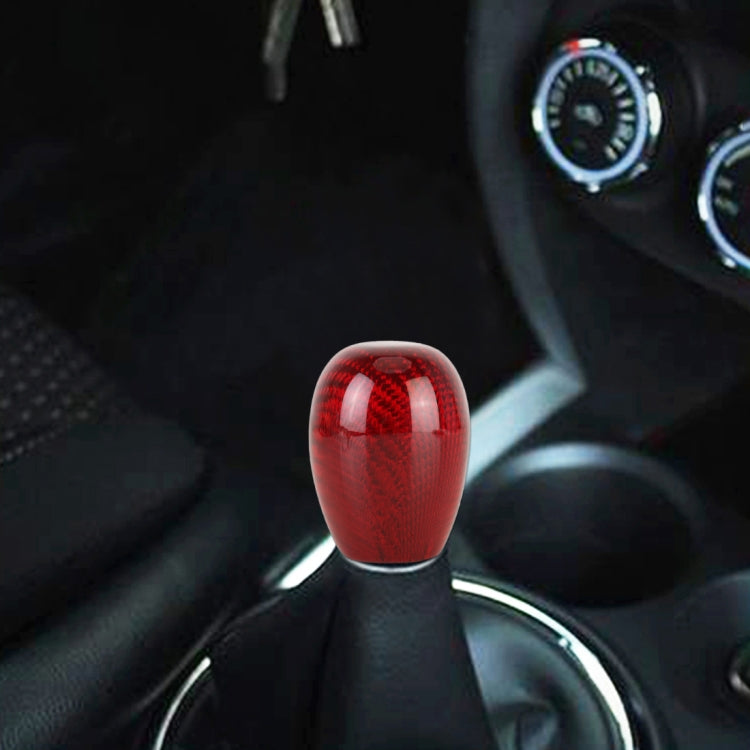 Car Carbon Fiber Pattern Gear Shift Knob Short Style Duck Egg Type Automatic Gear Head (Red) - Shift Knob by PMC TechLife | Online Shopping South Africa | PMC TechLife | Buy Now Pay Later Mobicred