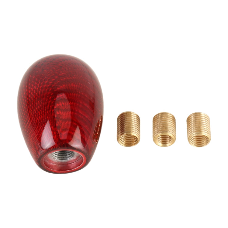 Car Carbon Fiber Pattern Gear Shift Knob Short Style Duck Egg Type Automatic Gear Head (Red) - Shift Knob by PMC TechLife | Online Shopping South Africa | PMC TechLife | Buy Now Pay Later Mobicred