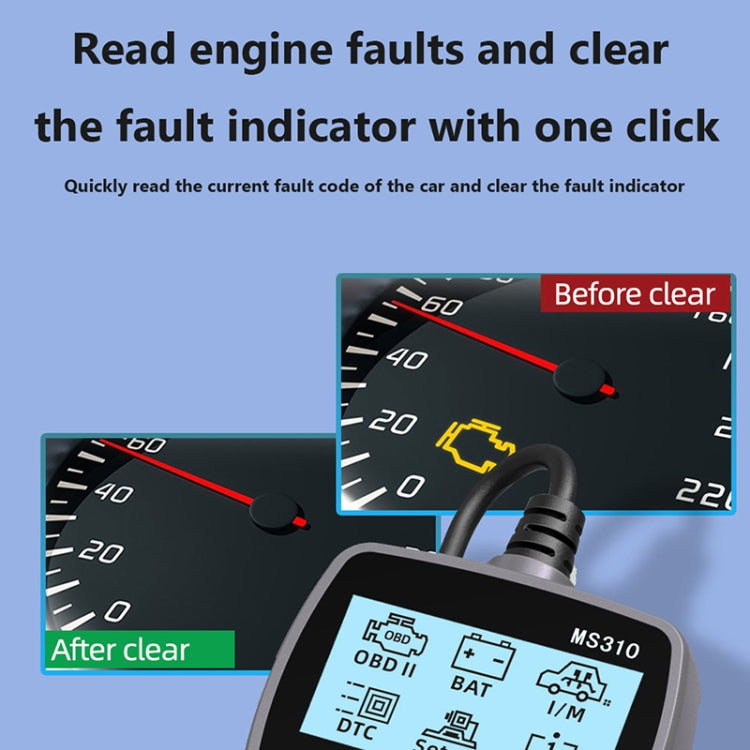 MS310 LCD Screen Car Battery Tester ODB2 Fault Detector - free shipping - PMC TechLife - Order now!