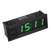 3 in 1 DC5-50V Car High-precision Electronic LED Luminous Clock + Thermometer + Voltmeter (Green)