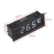 3 in 1 DC5-50V Car High-precision Electronic LED Luminous Clock + Thermometer + Voltmeter (Green)