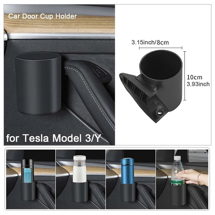 For Tesla Model Y / 3 4pcs / Set Car Door Water Cup Storage Holder - Car Drink Holders by PMC TechLife | Online Shopping South Africa | PMC TechLife | Buy Now Pay Later Mobicred