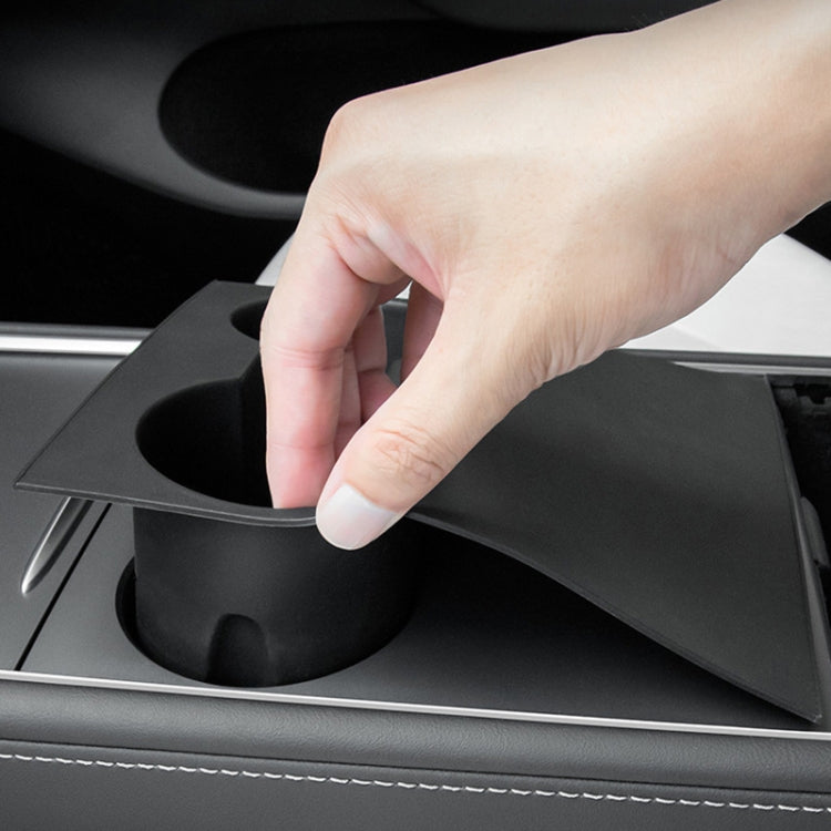 For Tesla Model 3 / Y Car Center Console Water Cup Holder All-inclusive Protective Pad (Grey) - Car Drink Holders by PMC TechLife | Online Shopping South Africa | PMC TechLife | Buy Now Pay Later Mobicred