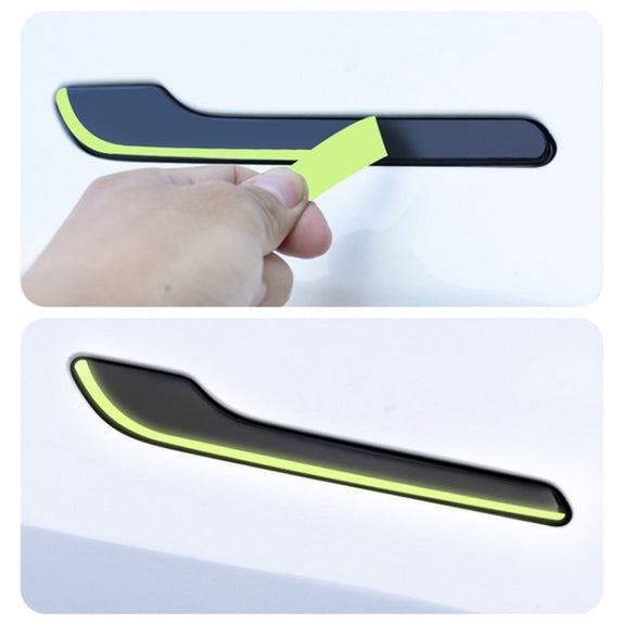 For Tesla Model 3 / Y 4pcs / Set Car Door Handle Luminous Decorative Sticker