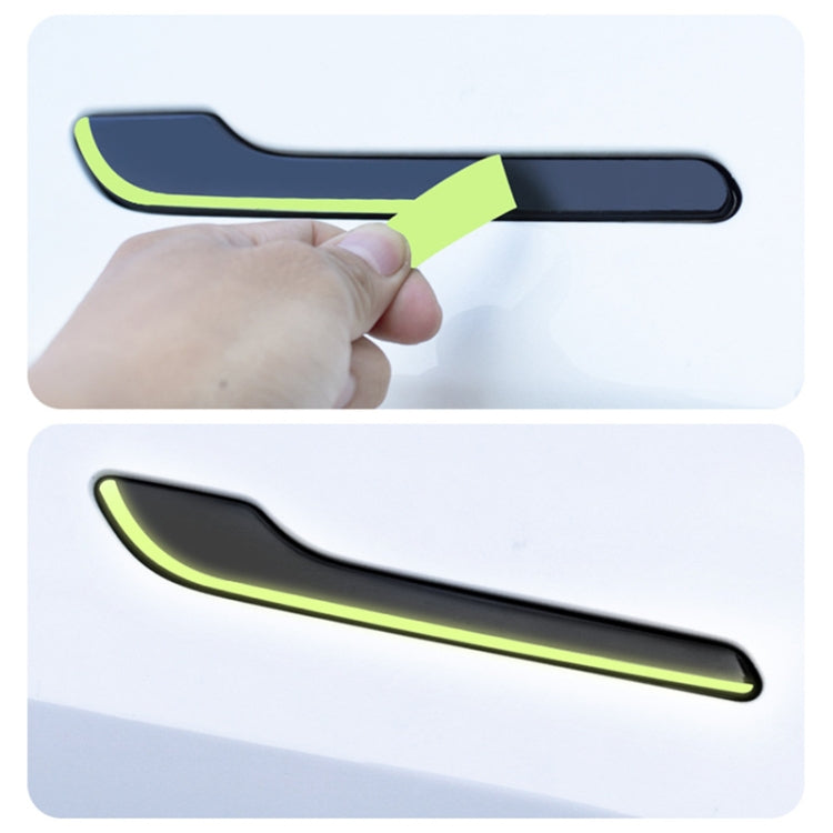 For Tesla Model 3 / Y 4pcs / Set Car Door Handle Luminous Decorative Sticker