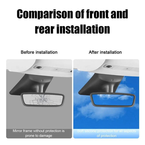 For Tesla Model 3 / Y Car Interior Rearview Mirror Silicone Protective Cover (Black)