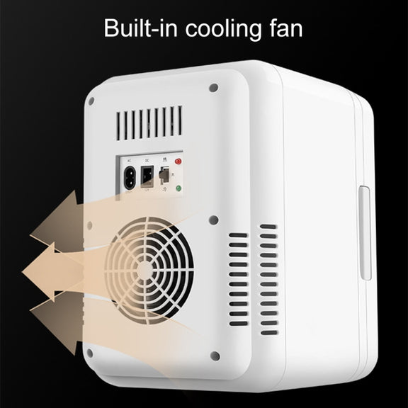 8L 37-48W Tempered Glass Panel Car / Home Mini Refrigerator, EU Plug (Gold)