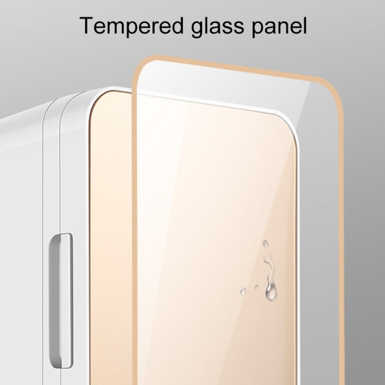 8L 37-48W Tempered Glass Panel Car / Home Mini Refrigerator, EU Plug (Gold)