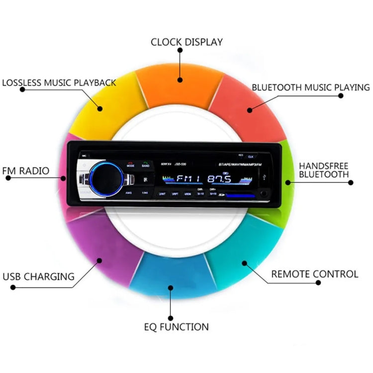 JSD-520 Car Stereo Radio MP3 Audio Player Support Bluetooth Hand-free Calling / FM / USB / SD, EU Plug Version - Car MP3 & MP4 & MP5 by PMC TechLife | Online Shopping South Africa | PMC TechLife | Buy Now Pay Later Mobicred