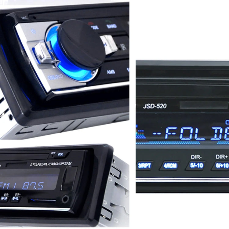 JSD-520 Car Stereo Radio MP3 Audio Player Support Bluetooth Hand-free Calling / FM / USB / SD, EU Plug Version - Car MP3 & MP4 & MP5 by PMC TechLife | Online Shopping South Africa | PMC TechLife | Buy Now Pay Later Mobicred